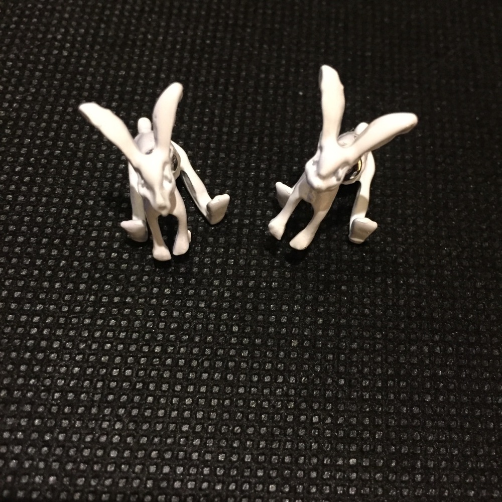 🐇 Cute bunny rabbit front and back stud jacket earrings 🐰 - Picture 2 of 10